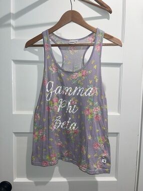 Gamma Phi Beta Floral Racerback Tank - Lavender & Pink